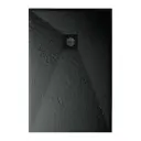 Astral Lithos Tuš kada 120x80 - Liveni mermer Crna 