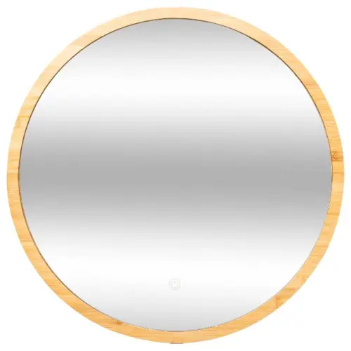 Five Ogledalo sa led svetlom okruglo 57x3x57cm bambus/staklo