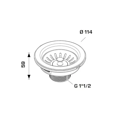 Bonomini PILETA PP RF za SUDOPERU 6/4x115 - tehnički crtež