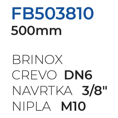 Rosan brinoks M10-3/8 50cm FB503810 - tehnički crtež