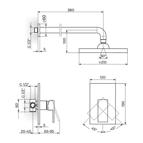 Rosan Quadro uzidna JQ31101 - tehnički crtež