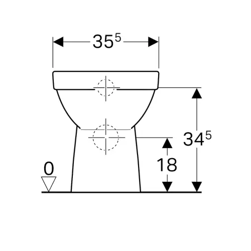 Geberit Selnova Square WC šolja back to wall rimfree - tehnički crtež