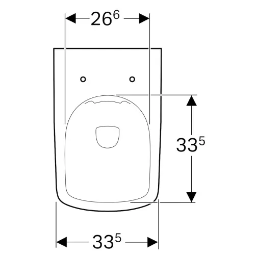 Geberit Selnova Square WC šolja back to wall rimfree - tehnički crtež