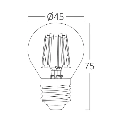 Braytron LED Filament Mini Kugla 4W E27 Amber 2200K BB37-00420