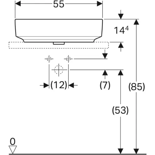 Geberit VariForm lavabo 55cm elipsasti 500.774.01.2