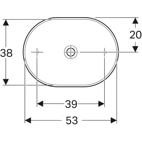 Geberit VariForm lavabo 55cm elipsasti 500.774.01.2 - tehnički crtež