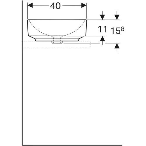 Geberit VariForm lavabo 55cm elipsasti 500.774.01.2 - tehnički crtež