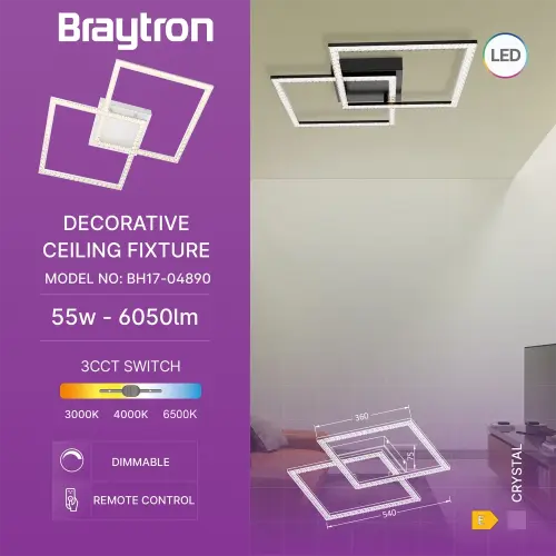 Braytron LED Plafonjera 55W Beli CCT BH17-04890