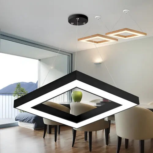 Braytron LED Visilica Kvadratna 45W Crni CCT sa Daljinskim BH16-07291