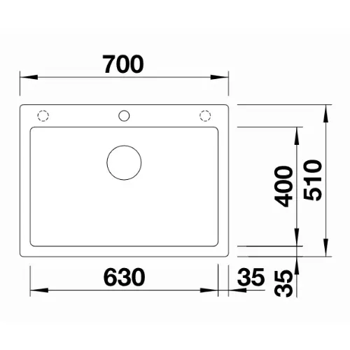 Blanco PLEON 8 antracit 523043 - tehnički crtež