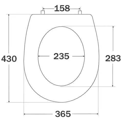 Kerametal WC daska ARIZONA C8 PODESIVA - tehnički crtež