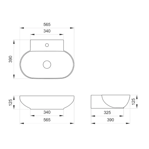 Elegant KS-560x390/125mm nadgradni lavabo