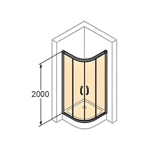Huppe X1 Black Tuš kabina 90x90 Polukružna crni H=2000