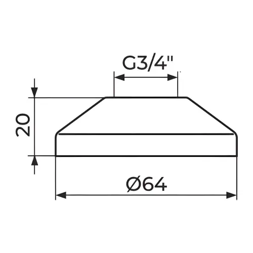 Rosan ROZETA KING 3/4 PRO2234B - tehnički crtež