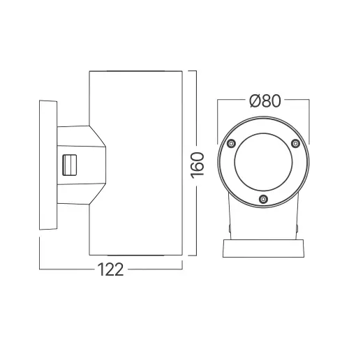 Braytron GU10 Zidna Svetiljka Crni IP65 BG32-00121