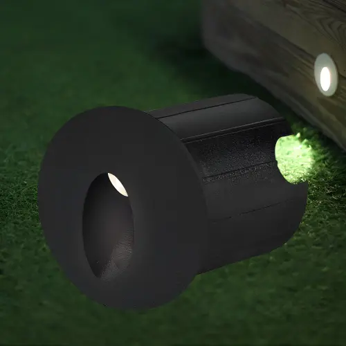 Braytron LED Zidna Svetiljka Okrugla 2W Crni 3000K IP65 BG38-02201