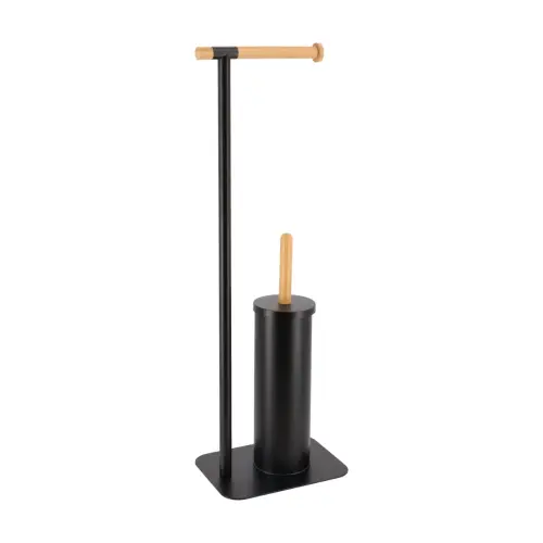 Tendance Držač toalet papira I WC četka 22X16X695CM METAL/BAMBUS Crna 