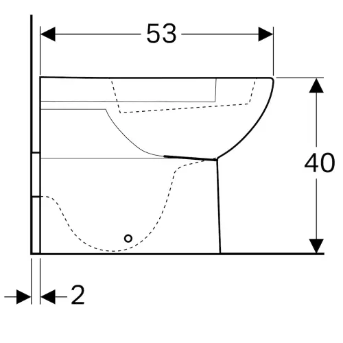 Geberit Selnova WC šolja back to wall horizontalni odvod 500.286.01.1 - tehnički crtež
