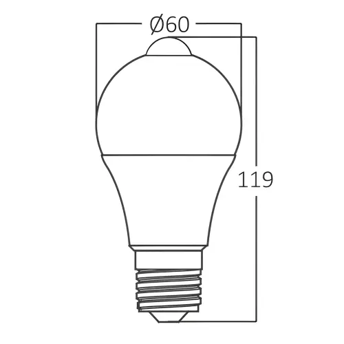 Braytron LED Sijalica sa Senzorom Pokreta 9W E27 A60 3000K BA14-70920