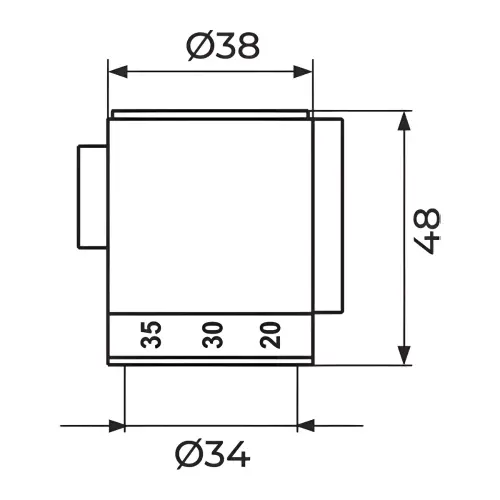 Rosan Ručica 1T32/1T33/1T37 - termoregulacija PRTH12T - tehnički crtež