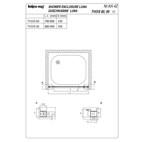 Kolpa TVO/S Luna 90/K Silver 534210