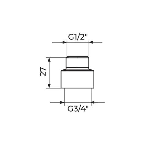 Rosan REDUKCIJA 1/2x3/4 PRE1234 - tehnički crtež