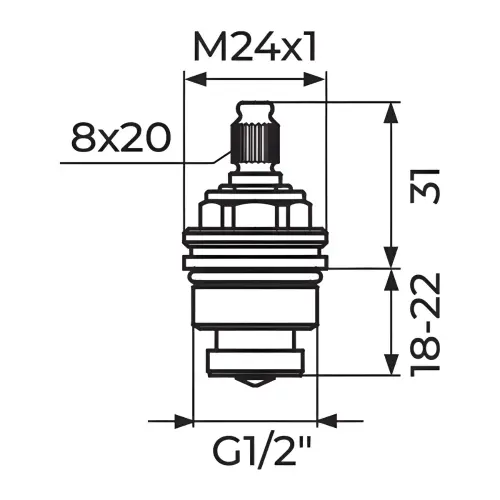 Rosan GORNJI DEO 1/2 PGD1012 - tehnički crtež