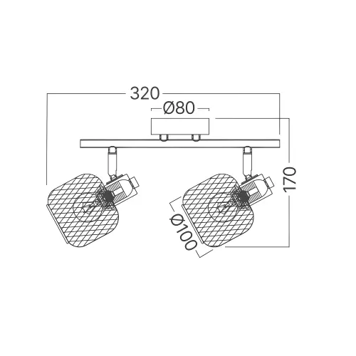 Braytron Plafonjera 2-Glava E14 Drvo BV03-00011