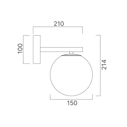 Braytron Zidna Svetiljka G9 Opal/Crni BV01-00117