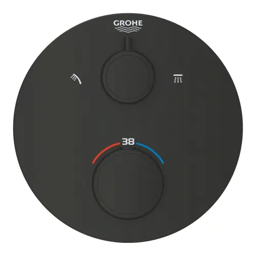 Grohe Grohtherm Termostatski mešač sa prebacivačem i stop ventilom matt Black 1022082430