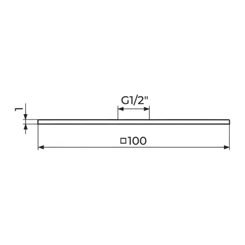Rosan Set rozete 1/2" - 100 x 100mm PRO2310 - tehnički crtež
