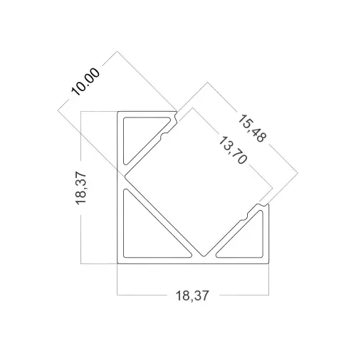 Braytron Aluminijumski Ugaoni LED Profil 2M Srebrni BY39-01123