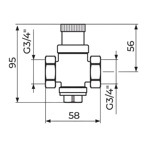 Rosan Regulator pritiska za vodu 3/4 A601034 - tehnički crtež