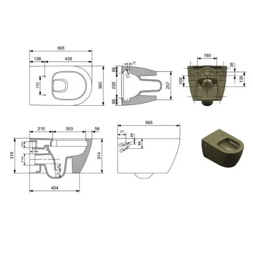 Bocchi VeneZia Rimless konzolna WC šolja sa ventilom toplo/hladno