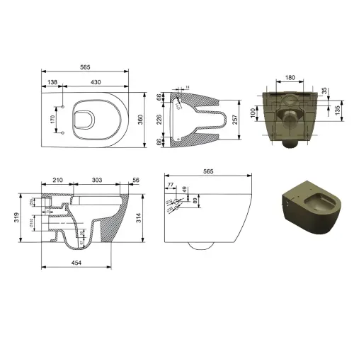Bocchi VeneZia Rimless konzolna WC šolja sa ventilom toplo/hladno