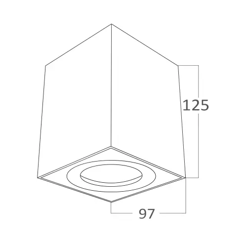 Braytron GU10 Nadgradni Spot Kvadratni Crni BH04-00211