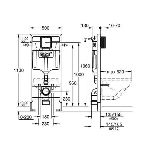 Grohe Rapid SL ugradni vodokotlić bez tipke 38528001