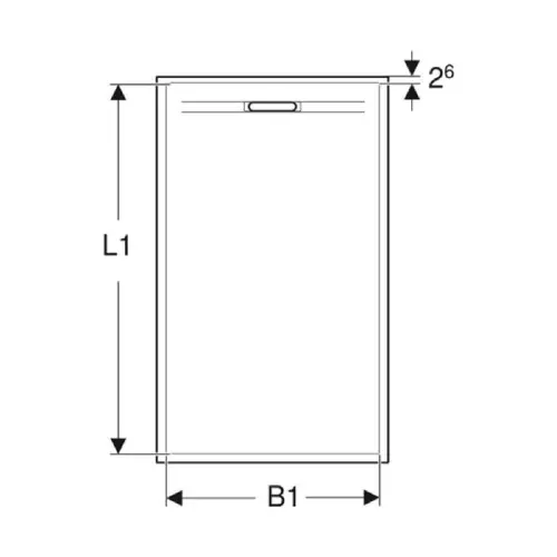 Geberit Tuš Kada 1400 x 800 Sestra Bela 550.256.00.1 - tehnički crtež