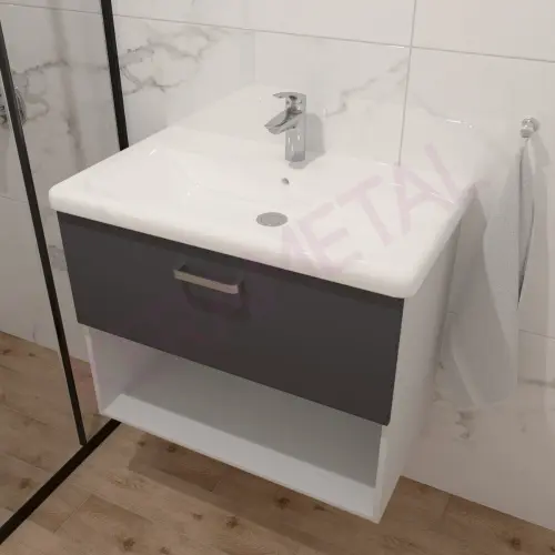 Kolpa ormarić sa umivaonikom i fiokom Evelin OUE II 80cm Gray/Antracite 573900