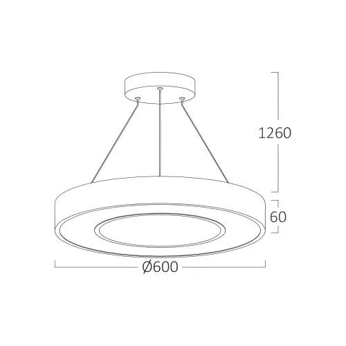 Braytron LED Visilica Okrugla 45W Crni CCT BH16-06281