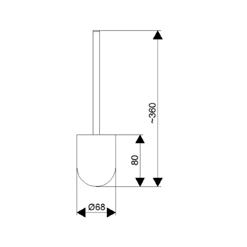 Rosan Quadro Četka za WC JQ908 JQ908K - tehnički crtež