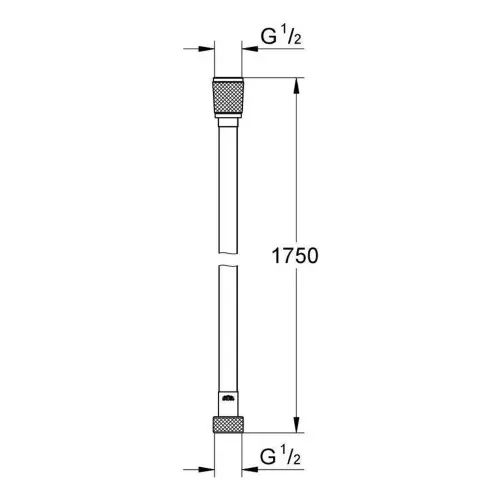 Grohe Silverflex tuš crevo 1.75MM Hard Graphite 28388A01 - tehnički crtež