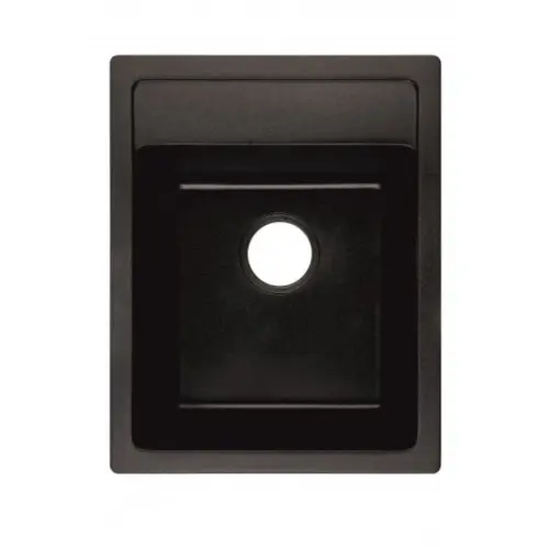 Inter Ceramic Sudopera usadna pravougaona 50x40x20 sifon 11cm granit crna+s1