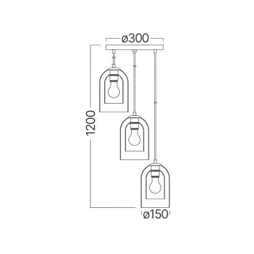 Braytron Visilica 3-Glava E27 Amber BV01-00045