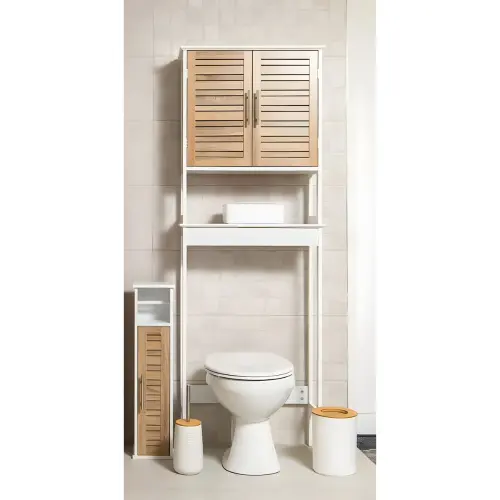 Tendance kupatilski ormarić sa 2 vrata i 1 policom STOCKHOLM 63X23X179CM MDF BAMBUS Bela