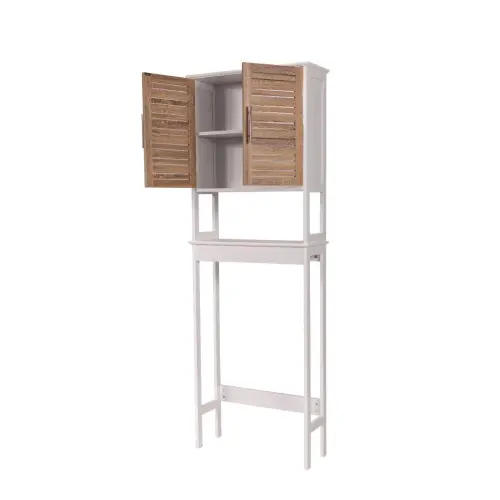 Tendance kupatilski ormarić sa 2 vrata i 1 policom STOCKHOLM 63X23X179CM MDF BAMBUS Bela