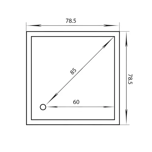 Zomar tuš kada Nera 80X80 ugradna - tehnički crtež