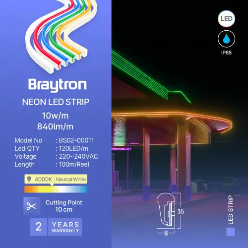 Braytron LED Neon Traka 8X16 220V 4000K BS02-00011