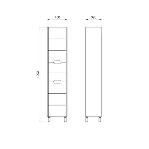 KVADRO WOOD 190x40x32 Vertikala