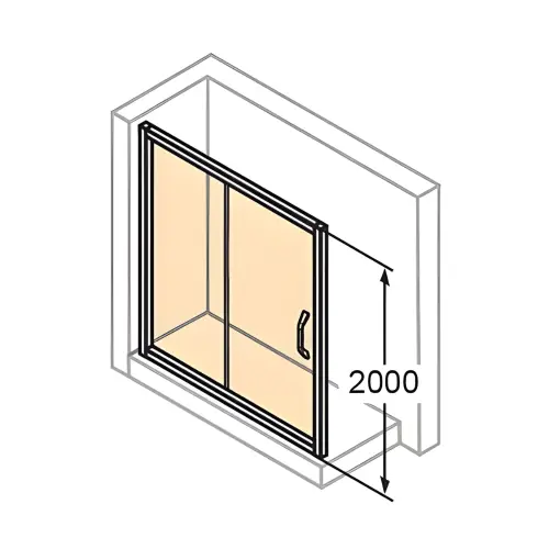 Huppe X1 Black Tuš vrata 120 2D crni H=2000